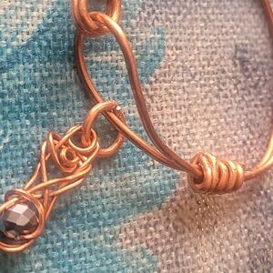 Handcrafted Women's Copper-Tone Wire Wrapped Bracelet - Rose Copper